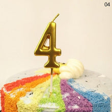 Load image into Gallery viewer, Party Decoration Golden Candles Number Home Cake Birthday Wedding Supplies Birthday Number Candles Cake Numeral Candles Number 0-9 Cake Topper Decoration for Birthday Wedding Reunion Theme Party