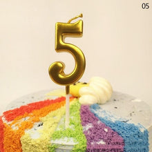 Load image into Gallery viewer, Party Decoration Golden Candles Number Home Cake Birthday Wedding Supplies Birthday Number Candles Cake Numeral Candles Number 0-9 Cake Topper Decoration for Birthday Wedding Reunion Theme Party