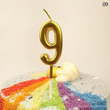 Load image into Gallery viewer, Party Decoration Golden Candles Number Home Cake Birthday Wedding Supplies Birthday Number Candles Cake Numeral Candles Number 0-9 Cake Topper Decoration for Birthday Wedding Reunion Theme Party