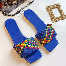 Load image into Gallery viewer, Party Luxury Ladies Slippers Charm Design Open-Toe Beach Flat Sandals Casual Flip Flops Women Shoes Flat Sandals Slip On Slide Sandals Leather Strap Flat Sandals