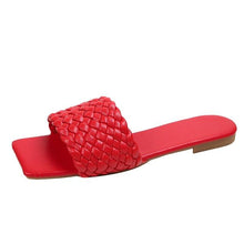 Load image into Gallery viewer, Party Luxury Ladies Slippers Charm Design Open-Toe Beach Flat Sandals Casual Flip Flops Women Shoes Flat Sandals Slip On Slide Sandals Leather Strap Flat Sandals