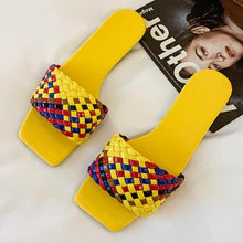 Load image into Gallery viewer, Party Luxury Ladies Slippers Charm Design Open-Toe Beach Flat Sandals Casual Flip Flops Women Shoes Flat Sandals Slip On Slide Sandals Leather Strap Flat Sandals