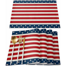 Load image into Gallery viewer, Patriotic Stars Placemats Set