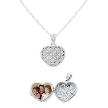 Load image into Gallery viewer, Patterned Heart Locket Pendant Necklace
