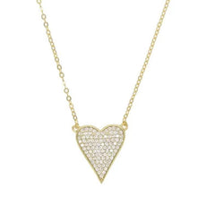 Load image into Gallery viewer, Pave Elongated Heart Necklace