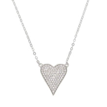 Load image into Gallery viewer, Pave Elongated Heart Necklace