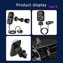Load image into Gallery viewer, PD18W and QC3.0 Bluetooth 5.0 Car Radio Adapter Dual Fast Charging Port Wireless FM Audio Hands Free Car Kit Receiver
