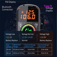 Load image into Gallery viewer, PD18W and QC3.0 Bluetooth 5.0 Car Radio Adapter Dual Fast Charging Port Wireless FM Audio Hands Free Car Kit Receiver