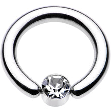 Load image into Gallery viewer, 8G 1/2 Clear Gem 5mm Disc BCR Captive Ring