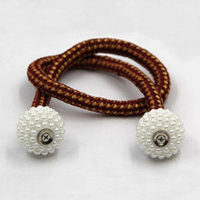 Load image into Gallery viewer, Pearl Magnetic Curtain Clip Tieback Home Decor Buckle Curtain Holder Hanging Ball Rope Straps Holdbacks Room Accessories Strong Magnetic Curtain Tiebacks Pearl Decorative Rope Window Holdbacks For Drapes Home Office