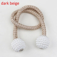 Load image into Gallery viewer, Pearl Magnetic Curtain Clip Tieback Home Decor Buckle Curtain Holder Hanging Ball Rope Straps Holdbacks Room Accessories Strong Magnetic Curtain Tiebacks Pearl Decorative Rope Window Holdbacks For Drapes Home Office