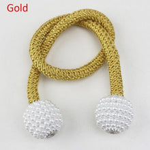 Load image into Gallery viewer, Pearl Magnetic Curtain Clip Tieback Home Decor Buckle Curtain Holder Hanging Ball Rope Straps Holdbacks Room Accessories Strong Magnetic Curtain Tiebacks Pearl Decorative Rope Window Holdbacks For Drapes Home Office