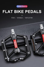 Load image into Gallery viewer, Pedals Bicycle Aluminum Pedal Mountain Urban Road Parts Sealed Bearing Flat Platform All-Round Pedals Bike Accessories Advanced 4 Bearings Mountain Bike Pedals Platform Bicycle Flat Alloy Pedals