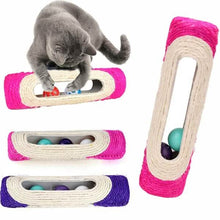 Load image into Gallery viewer, Pet Cat Rolling Sisal Scratching Post Trapped With 3 Ball Training Novely Toy