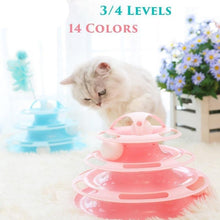 Load image into Gallery viewer, Pet Cat Toy Training Amusement Plate Kitten Tower Tracks Disc Cat Intelligence Amusement Triple Disc tumbler Fish Animal Toy For Small Dogs Wiggle Fish Catnip Toys Motion Kitten Toy Plush Interactive Cat Toys for Cat Exercise