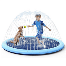 Load image into Gallery viewer, Pet Swimming Pool Pet Sprinkler Pad Inflatable Water Spray Mat Tub Summer Play Cooling Mat Dog Bathtub Dog Cooling Mat Pet Bed Sprinkler Pad for Dogs & Kids PVC Splash Pad for Kids Age Water Toys for Summer Outdoor