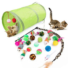 Load image into Gallery viewer, Pets Cat Toys Mouse Shape Balls Shapes Cat Interactive Pet Toys Assortments Foldable Rainbow Tunnel Cat Feather Interactive Feather Toy Fluffy Mouse Cat Love New Pet Toy Funny Cat Stick Mouse Supplies Value Bundle