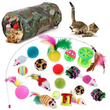 Load image into Gallery viewer, Pets Cat Toys Mouse Shape Balls Shapes Cat Interactive Pet Toys Assortments Foldable Rainbow Tunnel Cat Feather Interactive Feather Toy Fluffy Mouse Cat Love New Pet Toy Funny Cat Stick Mouse Supplies Value Bundle