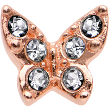 Load image into Gallery viewer, 16G Clear Gem Rose Gold Tone Butterfly Tragus Cartilage Earring