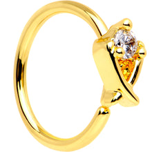 Load image into Gallery viewer, 20G 5/16 Clear CZ Gem Gold PVD Crisscross Seamless Circular Ring