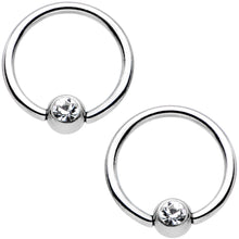Load image into Gallery viewer, 14G Clear Gem Mermaid Scale BCR Captive Nipple Ring Set of 4