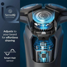 Load image into Gallery viewer, Philips Wet & Dry Shaver 5000 with SkinIQ Tech + Shave Heads, Charging & Cleaning Base (Refurbished)