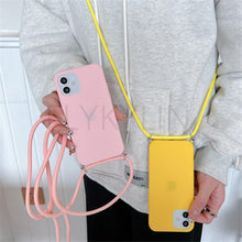 Load image into Gallery viewer, Phone Case Strap Cord Chain Phone Case For Xiaomi Redmi Note 10 9 10S 9S Pro Max 10 9 9A 9C Cover Mi POCO X3 NFC Pro 12 Pro 11 Lite Crossbody Case Soft Matte Phone Holder with Neck Strap