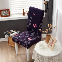Load image into Gallery viewer, Pink Butterfly Print Elastic Chair Cover for Home Decoration Elastic Slipcovers Chair Seat Covers For Dining Room Chair Slipcovers for Dining Room Chair seat Covers Chair Protectors for Party Pet Protection Universal Fit Soft Polyester