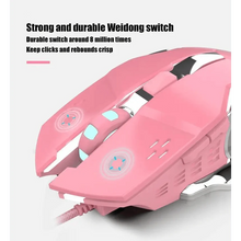 Load image into Gallery viewer, Pink Girly Gaming Mouse 3200DPI Backlight Adjustable 4 Level DPI Wired Women's Mice For Gamers