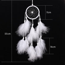 Load image into Gallery viewer, Pink Handmade Dream Catcher Wind Chimes Indian Style Feather Pendant Dream Catcher Car Hanging Decoration Wind Chime Wall Hanging Home Decor
