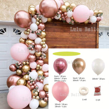 Load image into Gallery viewer, Pink White And Gold Balloon Garland Arch Kit For Bridal Shower Wedding Decors Baby Shower Party Decoration For Girls Birthday