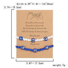 Load image into Gallery viewer, Pinky Promise Blue Bracelet Sets Colorful Crystal Bead Rope Chain Lucky Couple Bracelets Colorful Eye Bracelets Handmade Braided Rope Bracelets For Women Friendship Charm Jewelry