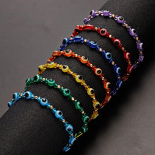 Load image into Gallery viewer, Pinky Promise Blue Bracelet Sets Colorful Crystal Bead Rope Chain Lucky Couple Bracelets Colorful Eye Bracelets Handmade Braided Rope Bracelets For Women Friendship Charm Jewelry