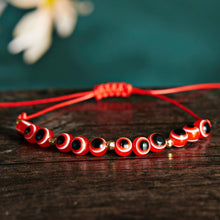 Load image into Gallery viewer, Pinky Promise Blue Bracelet Sets Colorful Crystal Bead Rope Chain Lucky Couple Bracelets Colorful Eye Bracelets Handmade Braided Rope Bracelets For Women Friendship Charm Jewelry