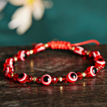 Load image into Gallery viewer, Pinky Promise Blue Bracelet Sets Colorful Crystal Bead Rope Chain Lucky Couple Bracelets Colorful Eye Bracelets Handmade Braided Rope Bracelets For Women Friendship Charm Jewelry
