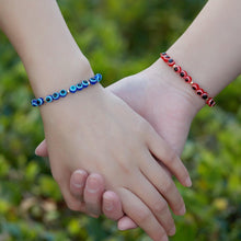 Load image into Gallery viewer, Pinky Promise Blue Bracelet Sets Colorful Crystal Bead Rope Chain Lucky Couple Bracelets Colorful Eye Bracelets Handmade Braided Rope Bracelets For Women Friendship Charm Jewelry