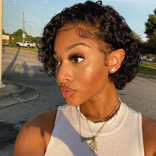Load image into Gallery viewer, Pixie Cut Wig Human Hair Curly Human Hair Wigs Short Curly Bob Wigs For Women Human Hair Full Machine Wig Human Hair Wigs For Black Women Gifts for Girlfriends