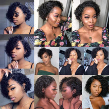 Load image into Gallery viewer, Pixie Cut Wig Human Hair Curly Human Hair Wigs Short Curly Bob Wigs For Women Human Hair Full Machine Wig Human Hair Wigs For Black Women Gifts for Girlfriends