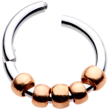Load image into Gallery viewer, 5/16 Rose Gold Tone Classic Bead Hinged Segment Ring Circular Barbell
