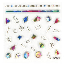 Load image into Gallery viewer, Plant Laser Abstract Lady Face Nail Decals Sliders Paper Art Decor Gel Polish Sticker Manicure Foils 3D Rhinestone Sticker Fun Nail Art Stickers Decal 3D Self-Adhesive Abstract Face Curve Graffiti Nail Design for Acrylic Nail Supplies