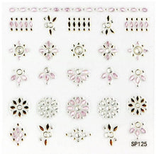 Load image into Gallery viewer, Plant Laser Abstract Lady Face Nail Decals Sliders Paper Art Decor Gel Polish Sticker Manicure Foils 3D Rhinestone Sticker Fun Nail Art Stickers Decal 3D Self-Adhesive Abstract Face Curve Graffiti Nail Design for Acrylic Nail Supplies