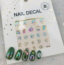 Load image into Gallery viewer, Plant Laser Abstract Lady Face Nail Decals Sliders Paper Art Decor Gel Polish Sticker Manicure Foils 3D Rhinestone Sticker Fun Nail Art Stickers Decal 3D Self-Adhesive Abstract Face Curve Graffiti Nail Design for Acrylic Nail Supplies