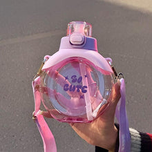 Load image into Gallery viewer, Plastic Water Bottle Portable Outdoor Bounce Cap Plastic Cup Cute Creative Student Water Bottle Fashionable Sports Water Bottle Water Bottle With Straw Leakproof BPA-Free Water Bottle For Children School Kids