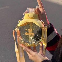 Load image into Gallery viewer, Plastic Water Bottle Portable Outdoor Bounce Cap Plastic Cup Cute Creative Student Water Bottle Fashionable Sports Water Bottle Water Bottle With Straw Leakproof BPA-Free Water Bottle For Children School Kids