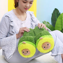 Load image into Gallery viewer, Plush Avocado Slippers Fruit Toys Cute Warm Winter Shoes Women Indoor Household Slippers With Fuzzy Plush Faux Fur Comfy Memory Foam Slip On House Shoes