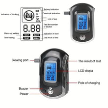 Load image into Gallery viewer, Police-Grade Breathalyzer with LCD Display - AT6000 Alcohol Tester