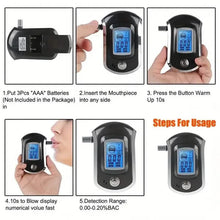 Load image into Gallery viewer, Police-Grade Breathalyzer with LCD Display - AT6000 Alcohol Tester