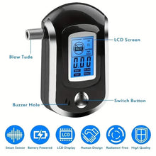 Load image into Gallery viewer, Police-Grade Breathalyzer with LCD Display - AT6000 Alcohol Tester