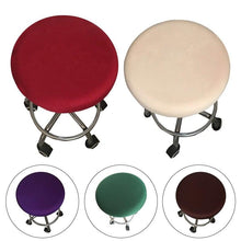 Load image into Gallery viewer, Polyester Fabric Round Chair Cover Waterproof Dining Seat Chair Covers Hotel Banquet Seat Covers Chair Protector Round Bar Stool Seat Covers Washable Stool Cushion Slipcover Elastic Bar Chair Covers