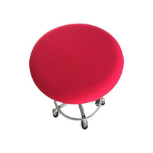 Load image into Gallery viewer, Polyester Fabric Round Chair Cover Waterproof Dining Seat Chair Covers Hotel Banquet Seat Covers Chair Protector Round Bar Stool Seat Covers Washable Stool Cushion Slipcover Elastic Bar Chair Covers